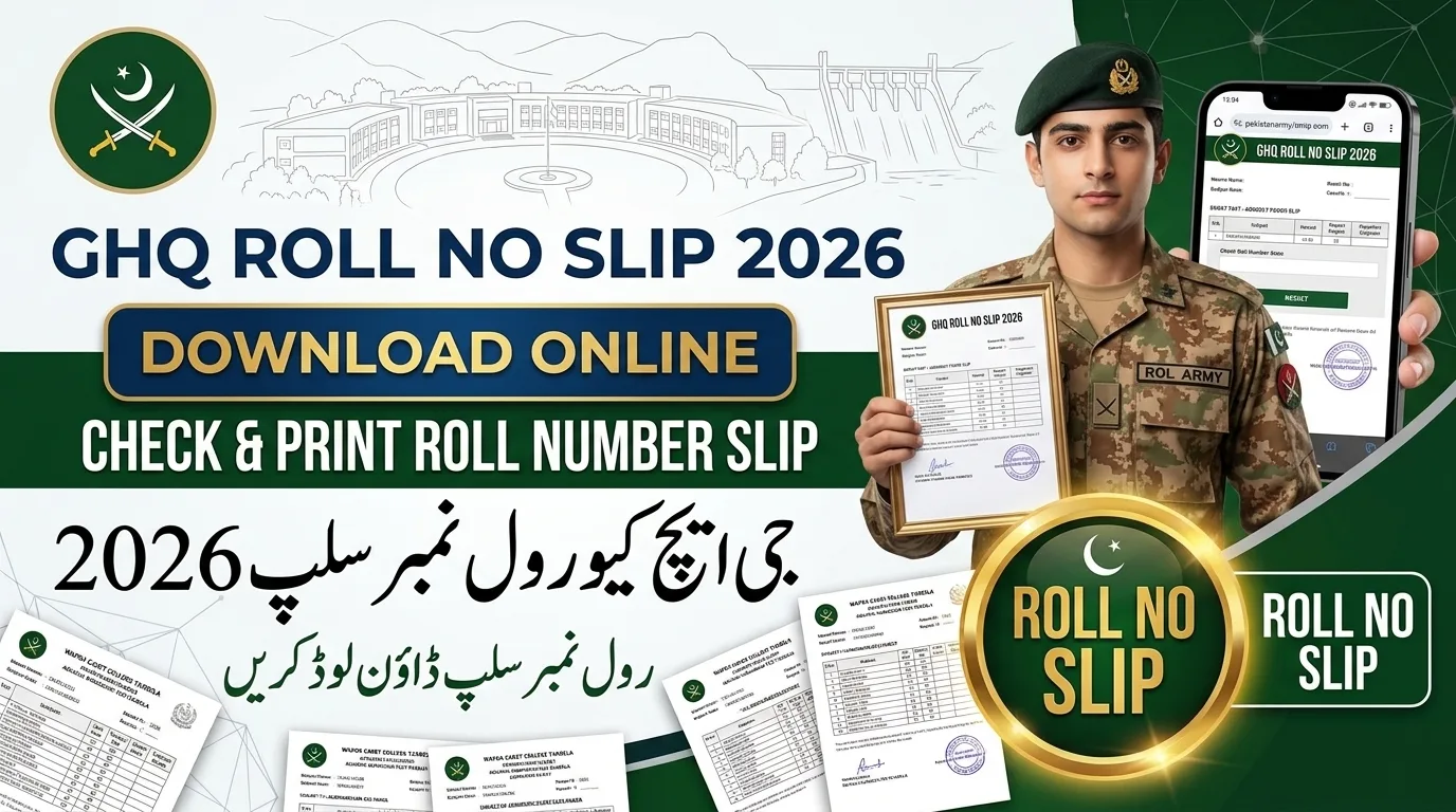 GHQ Roll No Slip 2026 @amdte-rect.gov.pk