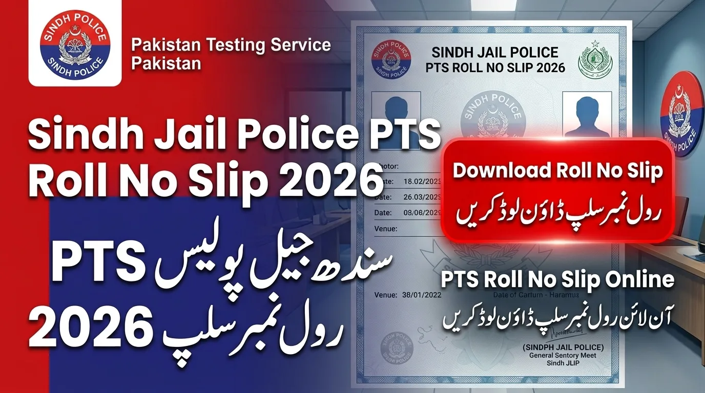 Sindh Jail Police PTS Roll No Slip Written Test Download